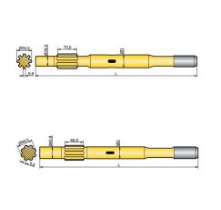 Хвостовик аналог Sandvik/Tamrock HL 600, HL 600 S, HL 645, HL 645 S