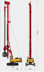 Буровая установка роторного типа SANY SR280LH (для скальных пород с нажимной лебедкой)